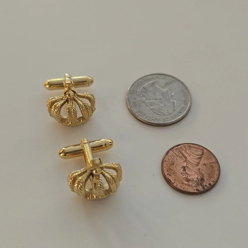 Gold Crown Stud Earrings
